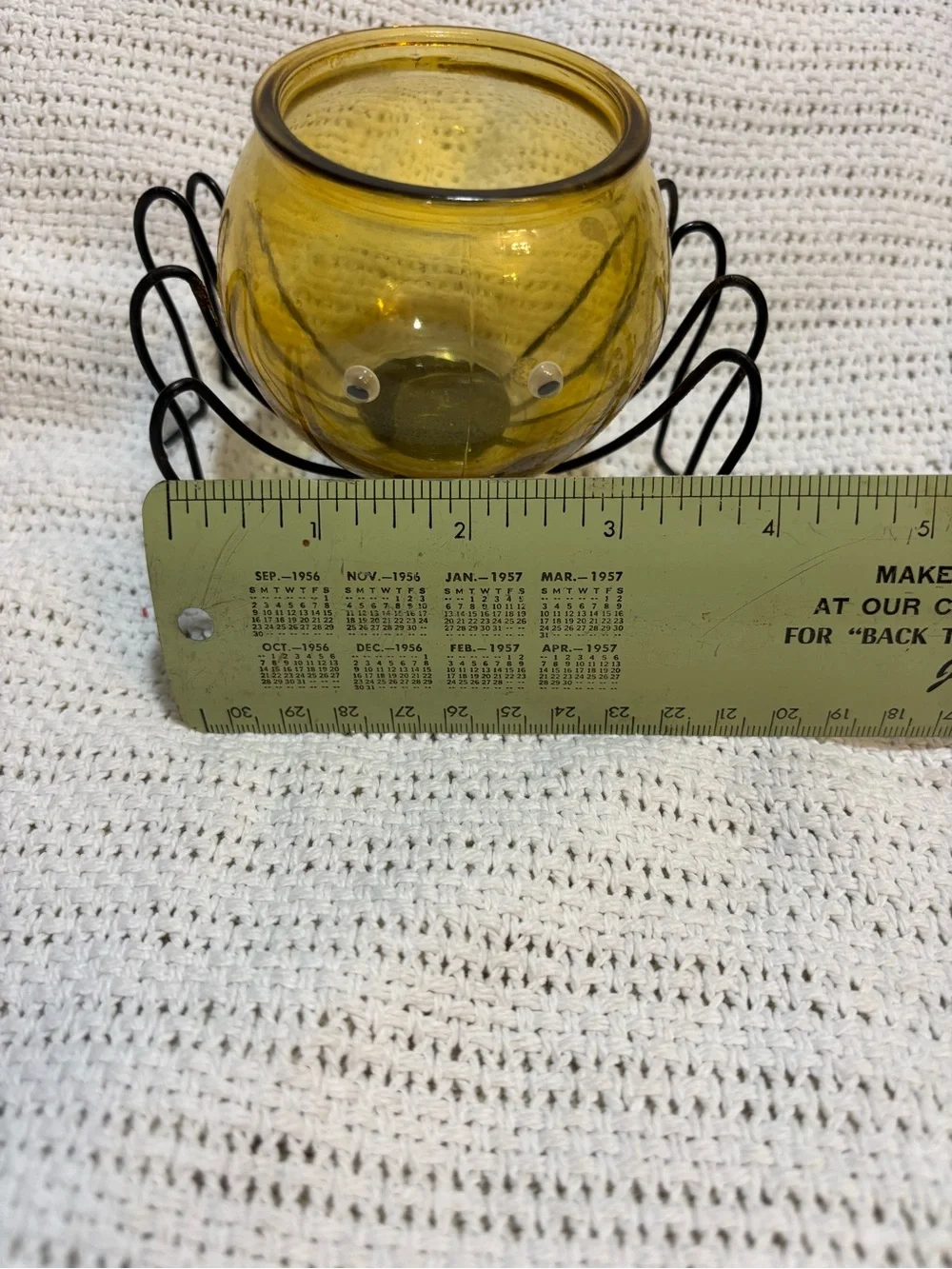 Amber Glass Spider Tea Light Holder - Brand